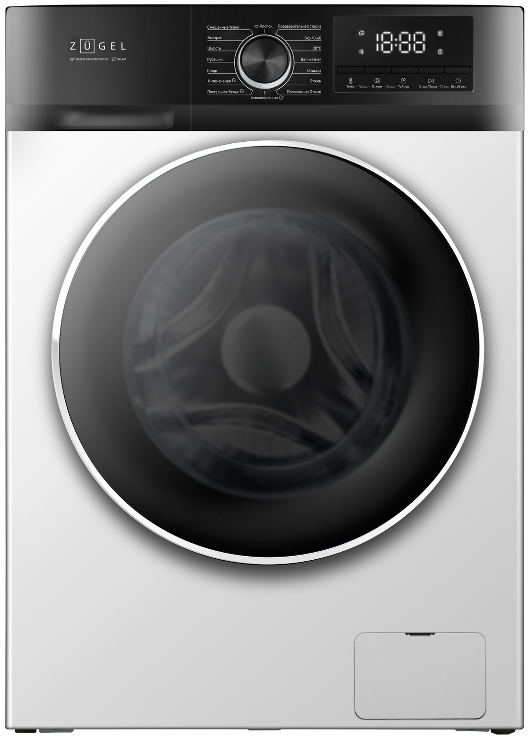 

Стиральная машина Zugel ZWS8140I Inverter Steam, белая, Белый