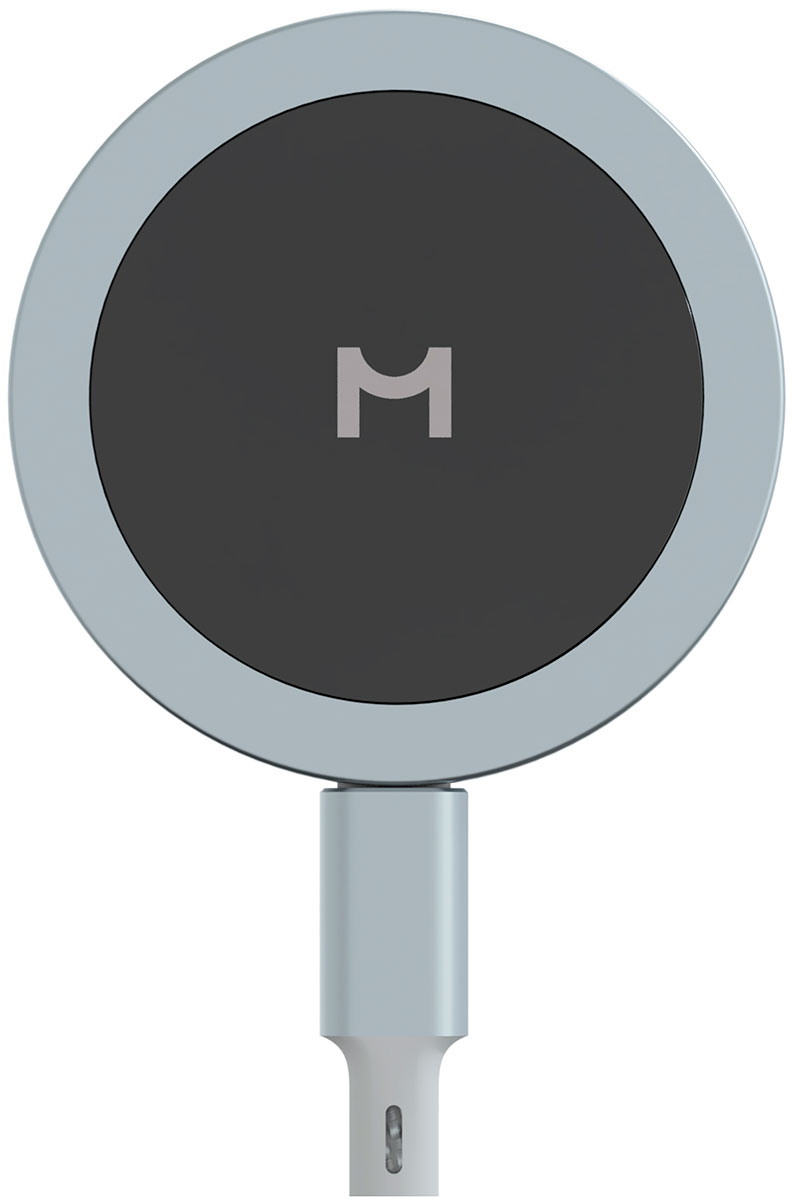 Компактное беспроводное зарядное устройство Magssory Coin с магнитым кабелем, совместимое с MagSafe, темно-серый (WCH015)