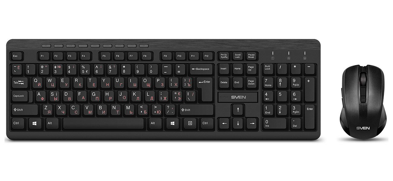 Изображение товара Беспроводной набор клавиатура и мышь Sven KB-C3400W 2,4 ГГц USB