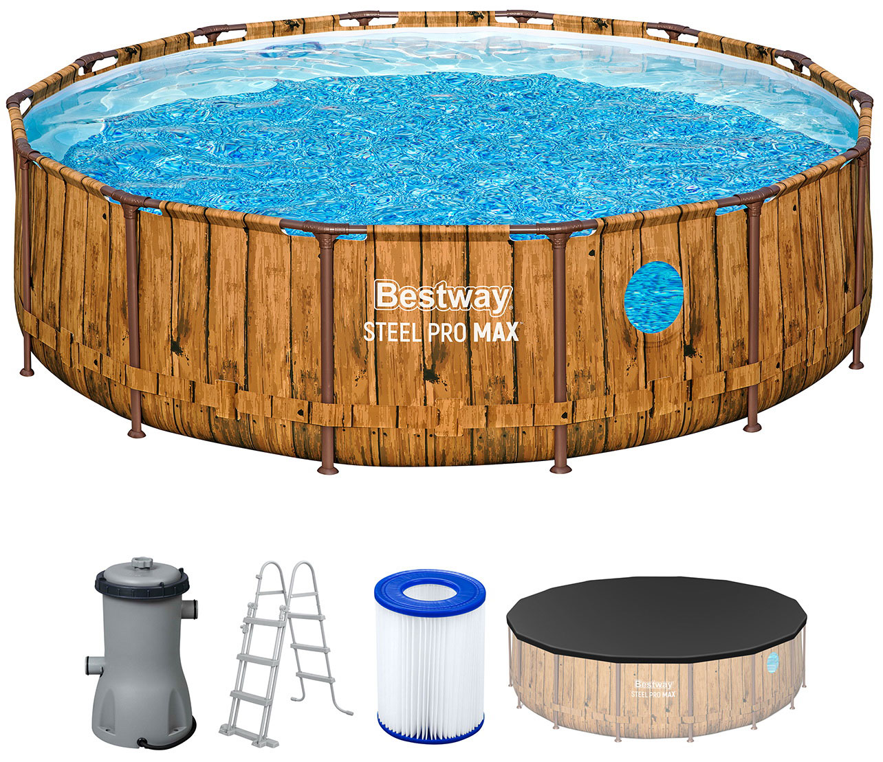 Изображение товара Бассейн BestWay Splashview Pool, 427х107 см, фильтр-насос, лестница, тент (561JM BW) Изображение товара Бассейн BestWay Splashview Pool, 427х107 см, фильтр-насос, лестница, тент (561JM BW)