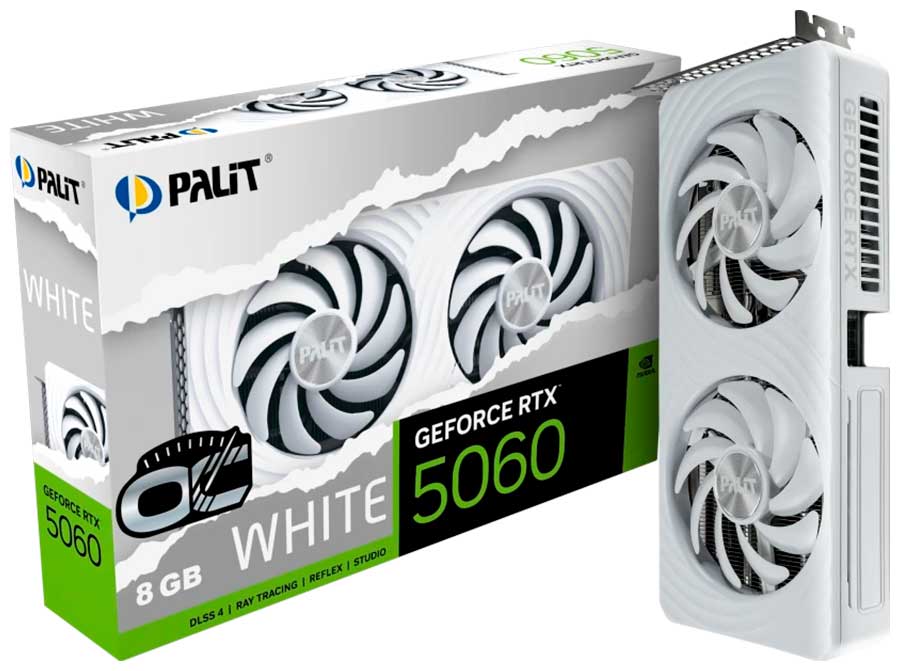 Изображение товара Видеокарта Palit GeForce RTX 5060 White OC 8Gb (NE75060U19P1-GB2063M)