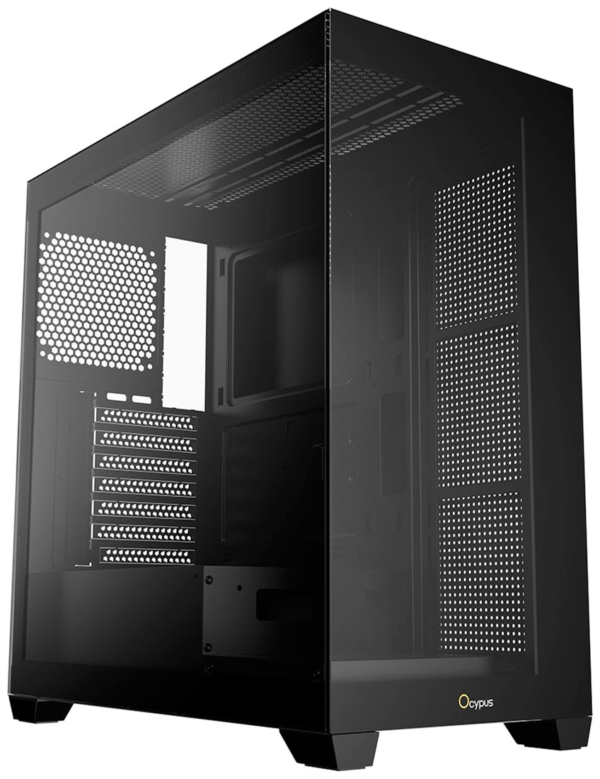 Изображение товара Современный компьютерный корпус Ocypus Gamma C72 BK с прозрачными панелями