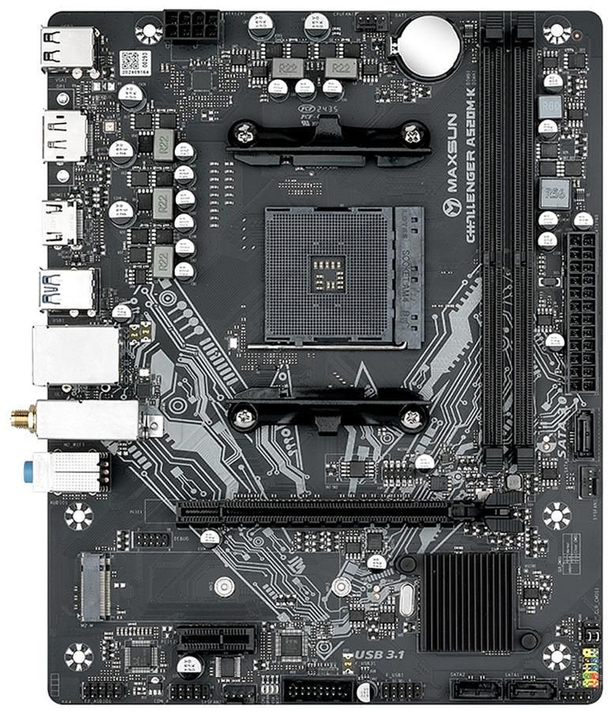 Изображение товара Материнская плата Maxsun MS-Challenger A520M-K WIFI (AM4, mATX) Изображение товара Материнская плата Maxsun MS-Challenger A520M-K WIFI (AM4, mATX)