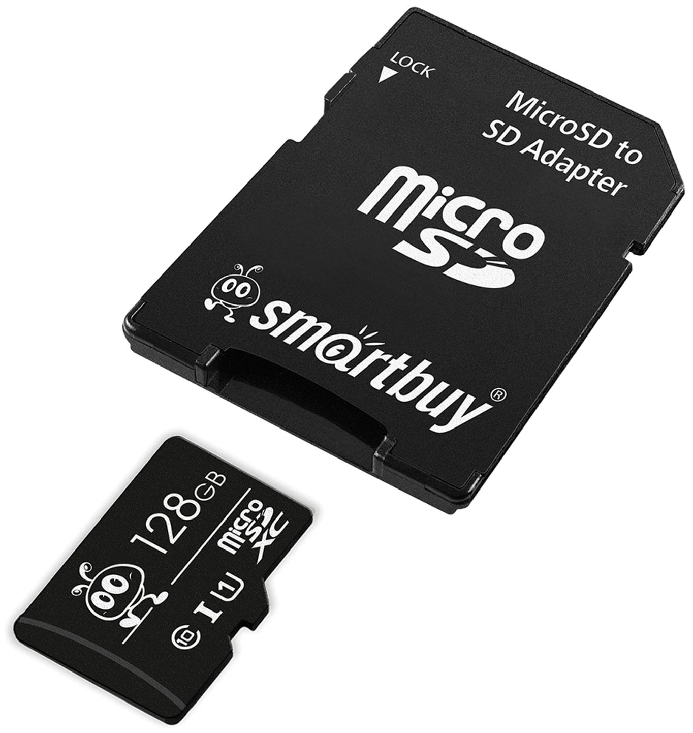 Изображение товара Карта памяти Smartbuy microSDXC, 128GB, UHS-1 U1, 80 Мб/сек (class 10) с адаптером (SB128GBSDCL10-01)