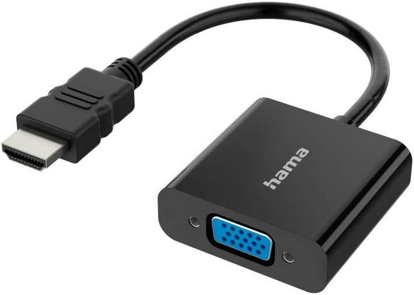 Изображение товара Видеоадаптер Hama HDMI — VGA, аудиоразъем, Full-HD 1080p, Black (200343) Изображение товара Видеоадаптер Hama HDMI — VGA, аудиоразъем, Full-HD 1080p, Black (200343)