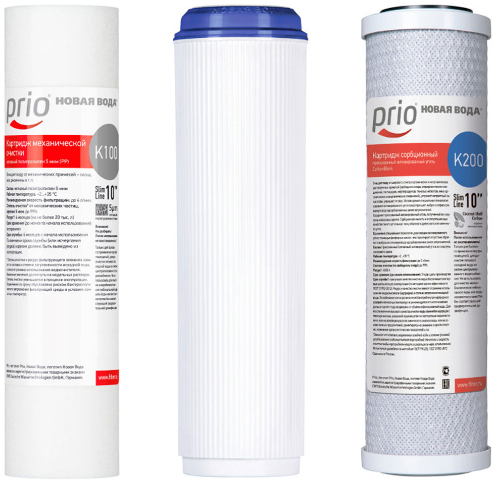 Набор картриджей Новая вода PRIO K600 для фильтров Praktic ЕU200 комплект сменных картриджей prio новая вода k600 для фильтров praktic к100 к200 к205 для eu200