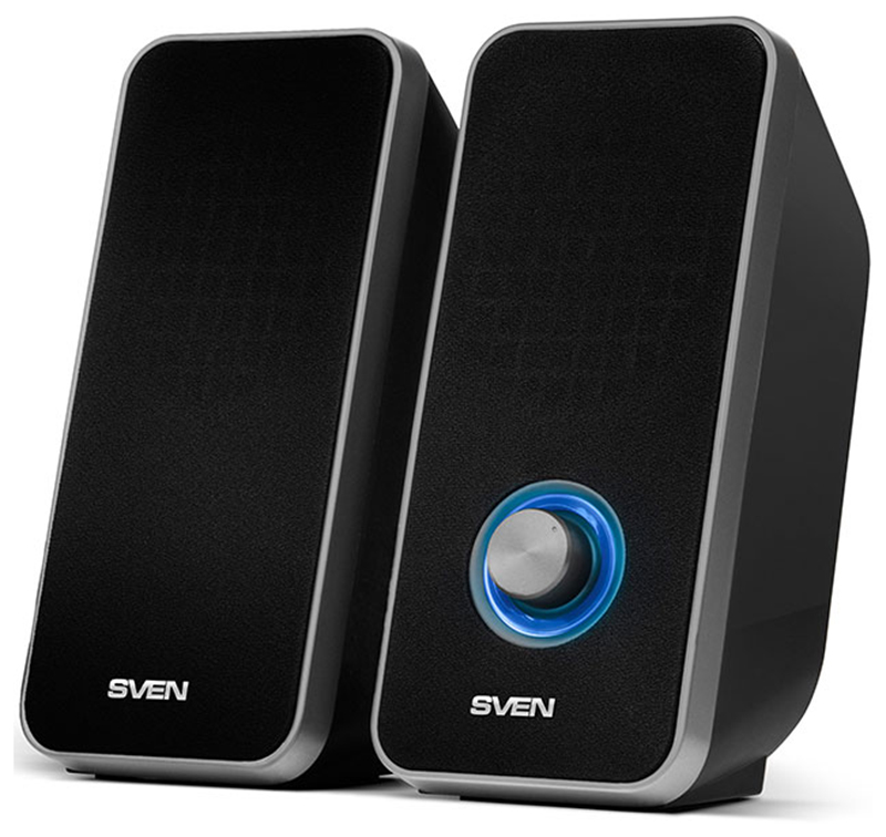 Изображение товара Компактные колонки Sven 325 2.0 черные 6Вт с USB и питанием от сети