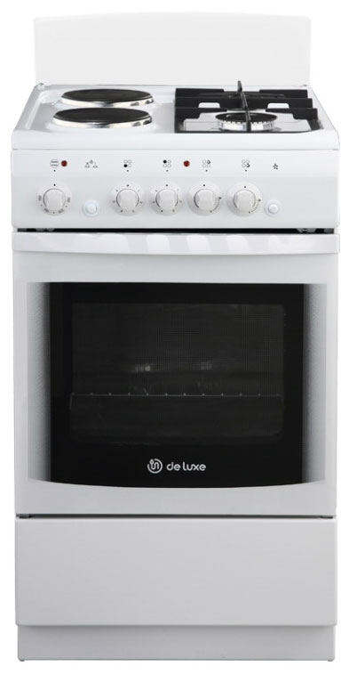 Изображение товара Комбинированная плита De luxe 506022.03гэ(щ) ЧР-030 с 4 конфорками духовкой и электроподжигом