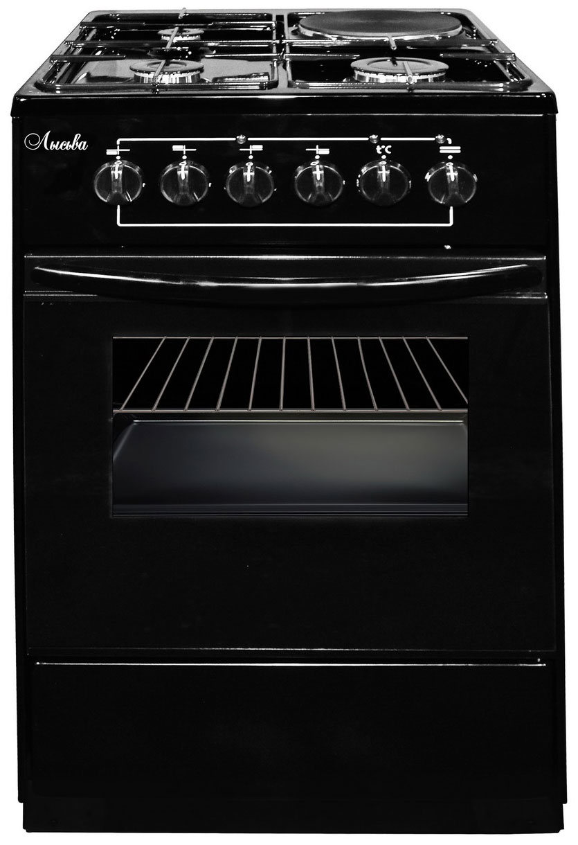 

Комбинированная плита Лысьва ЭГ 1/3г01 СТ-2у черная, без крышки, Черный