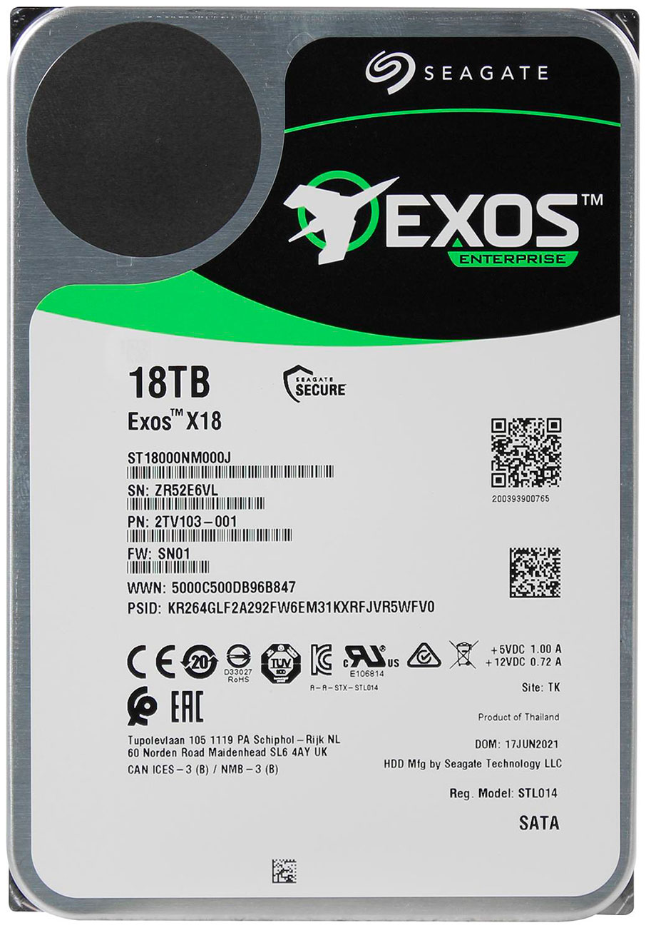 Изображение товара Жесткий диск Seagate Exos X18 18 Тб SATA III серверный HDD