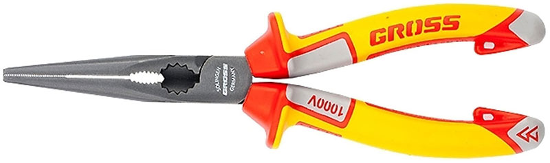 Изображение товара Длинногубцы прямые Gross 205 мм диэлектрические рукоятки М6-М8 профессиональные
