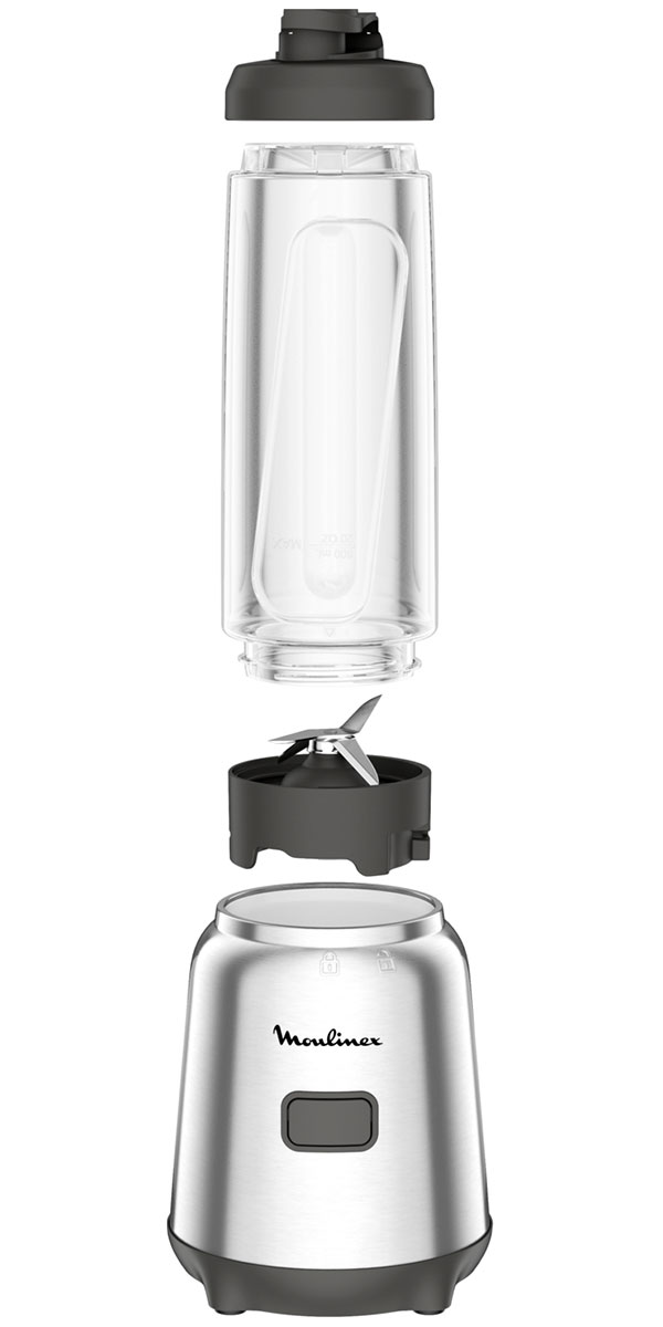 Изображение товара Мини-блендер Moulinex Mix & Move LM15FD10 мощность 300 Вт, 2 бутылки из тритана, компактный дизайн