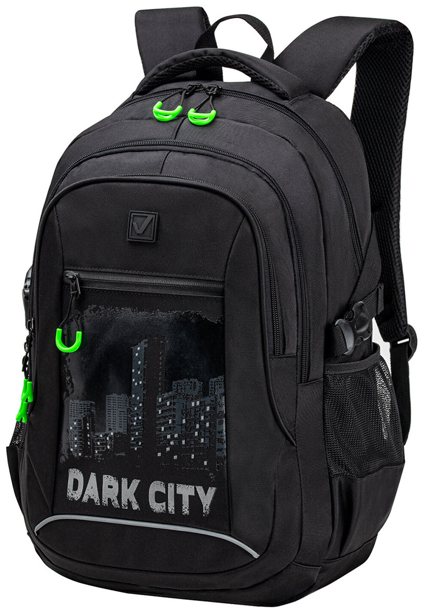 Изображение товара Универсальный рюкзак Brauberg CONTENT с светоотражающими элементами 47x33x18 см черный