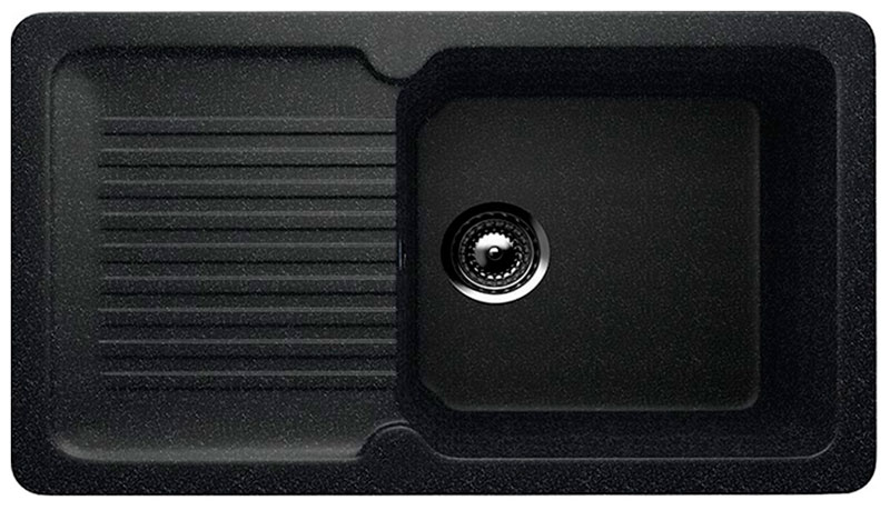 Изображение товара Кухонная мойка Ulgran U-506 черная прямоугольная врезная кварцевый композит