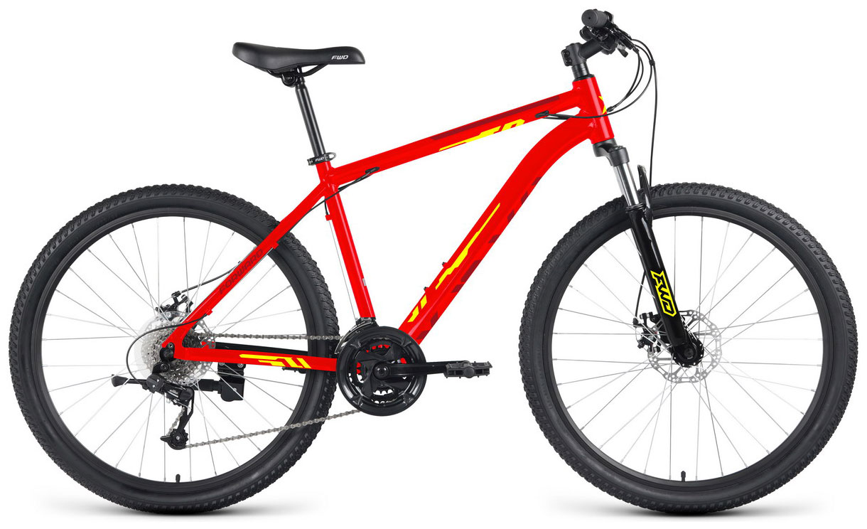 Велосипед Forward KATANA 27.5 D ярко-красный/желтый IB3F7Q164BRDXYE велосипед взрослый forward katana 27 5 d ярко зеленый серый ib3f7q164bgnxgy