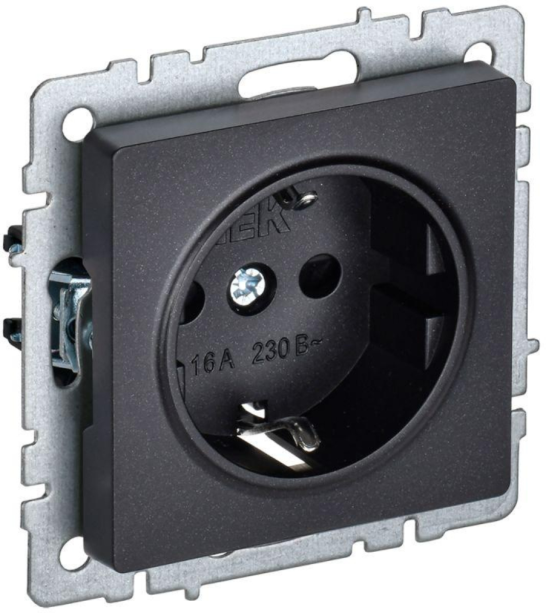 Изображение товара Розетка IEK BRITE RS11-1-0-БрЧ 16А для скрытого монтажа, пластиковая