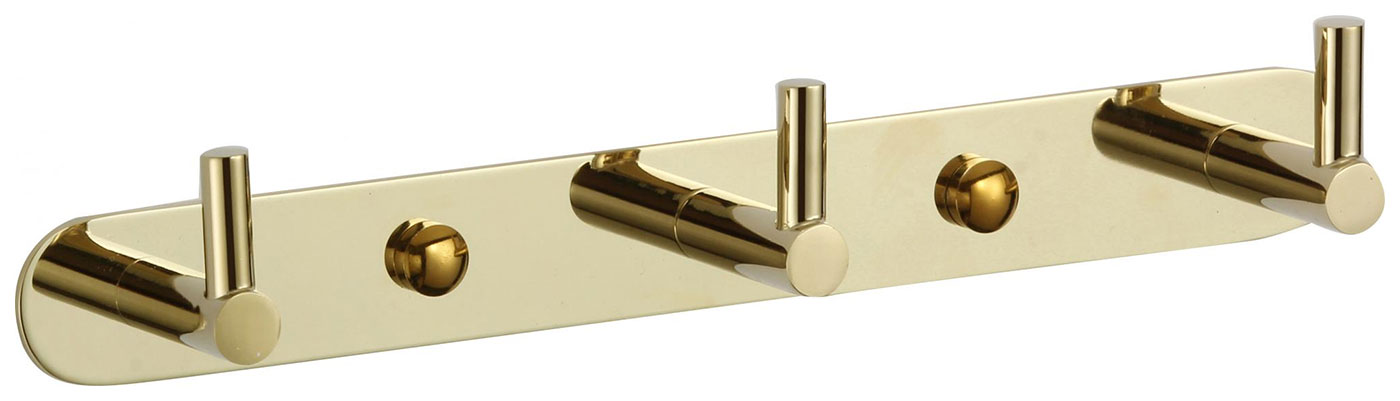 Изображение товара Планка с крючками Savol S-007213B 3 крючка латунь золото