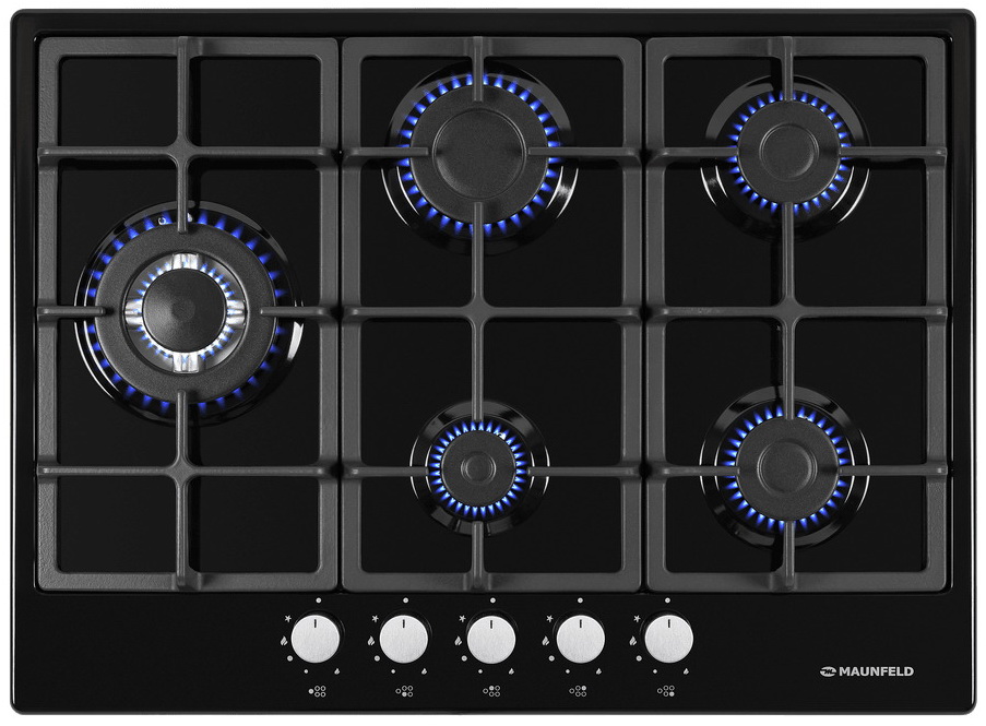 Изображение товара Газовая варочная панель Maunfeld EGHE.75.33 CB G с 5 конфорками и электроподжиг