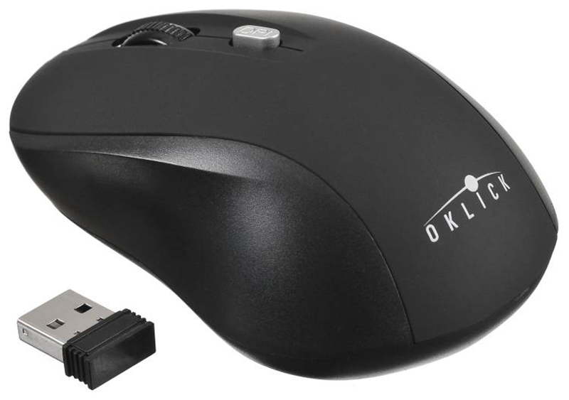 Мышь Oklick 415MW черный оптическая (1600dpi) беспроводная USB (3but) компьютерная мышь oklick 765g черный оптическая 1600dpi usb игровая 6but