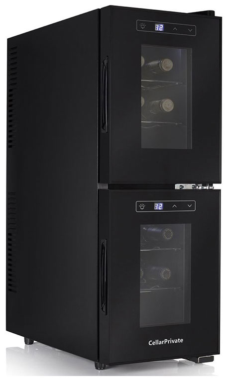 Изображение товара Винный шкаф Cellar Private CP012-2E двухкамерный, электронное управление, черный