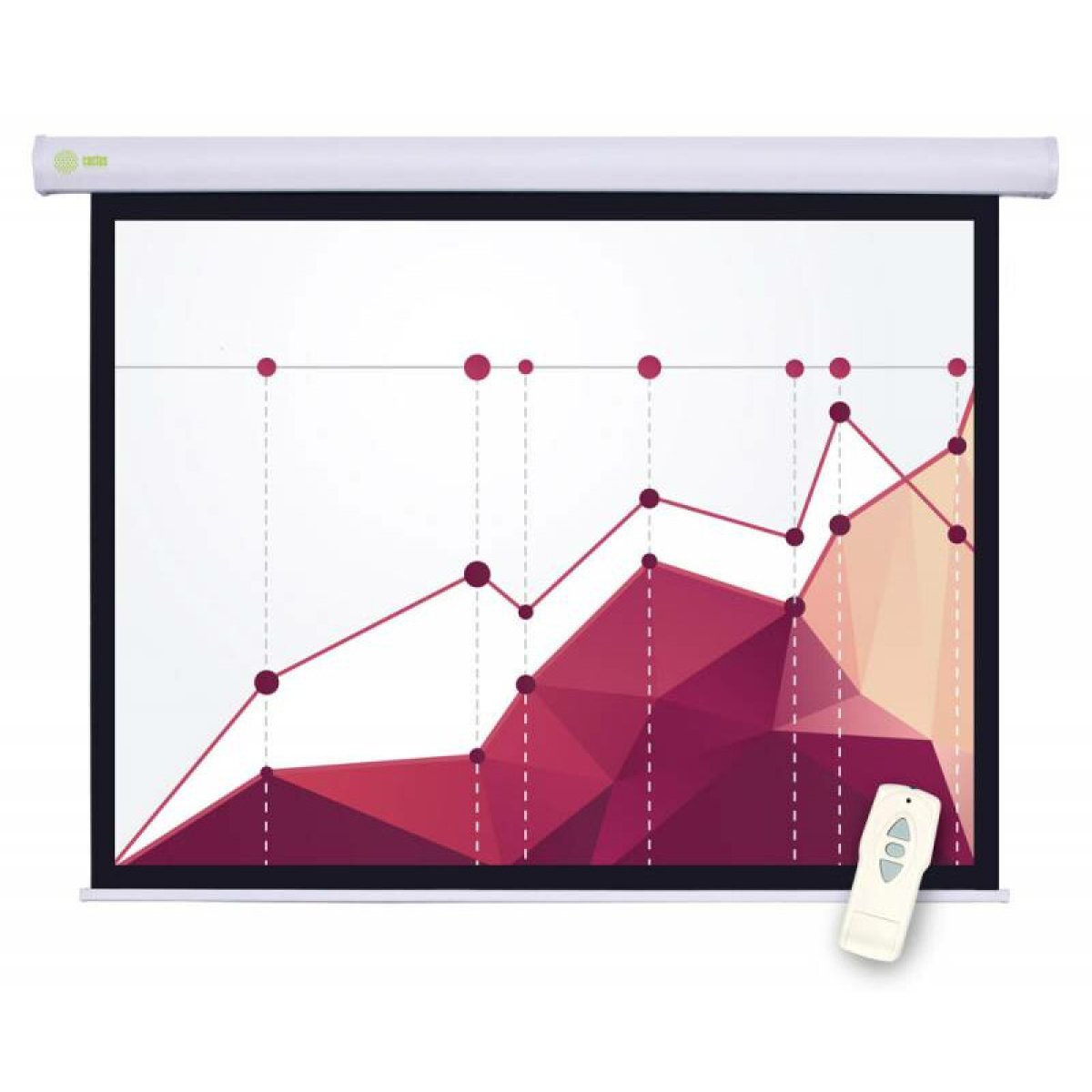 Изображение товара Экран Cactus 183x244см Motoscreen CS-PSM-183x244 настенно-потолочный рулонный с моторизованным прив