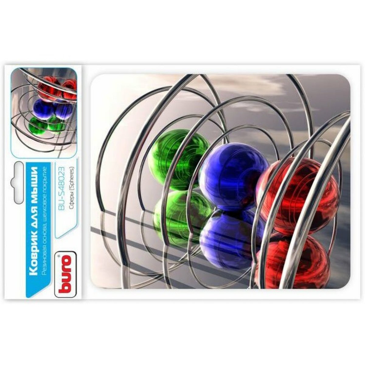 Изображение товара Коврик для мышек Buro BU-S48023 Мини рисунок/сферы 230x190мм