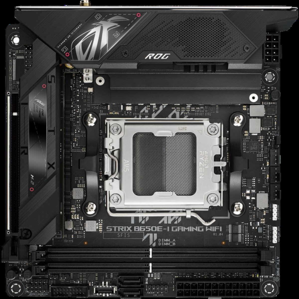 Материнская плата Asus ROG STRIX B650E-I GAMING WIFI (AM5, mini-ITX) Материнская плата Asus ROG STRIX B650E-I GAMING WIFI (AM5, mini-ITX)