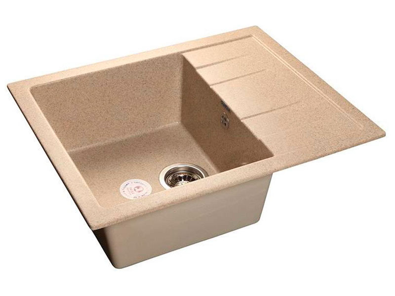 Изображение товара Кухонная мойка GranFest QUADRO 650L с крылом 650x500 мм песочная