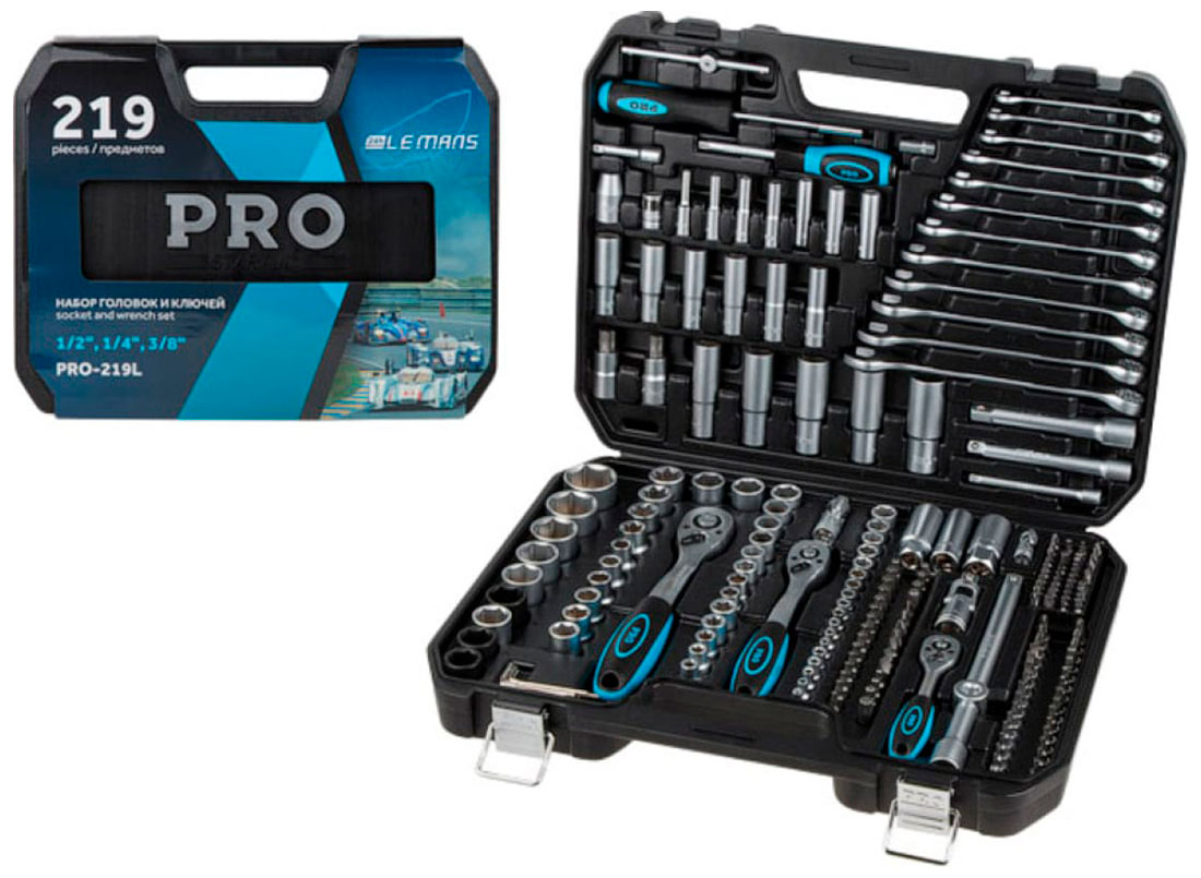 Изображение товара Набор головок и ключей Startul LE MANS PRO 219 предметов ремонт автомобиля