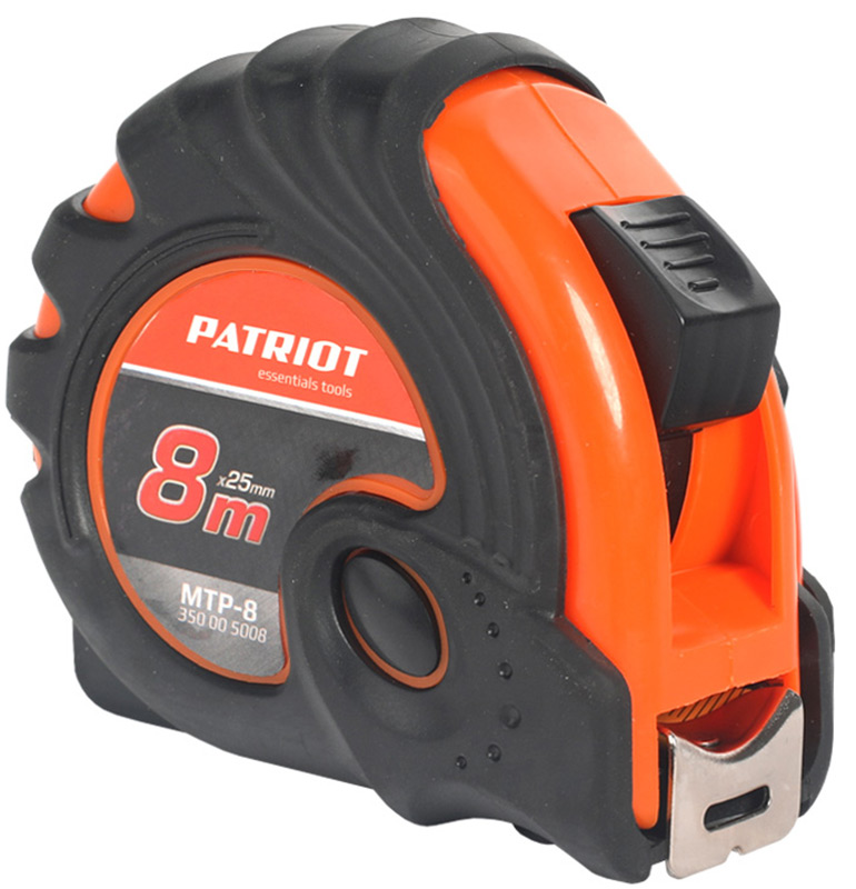 Изображение товара Рулетка Patriot ударопрочный корпус, обрезиненная, 8 м (MTP-8)