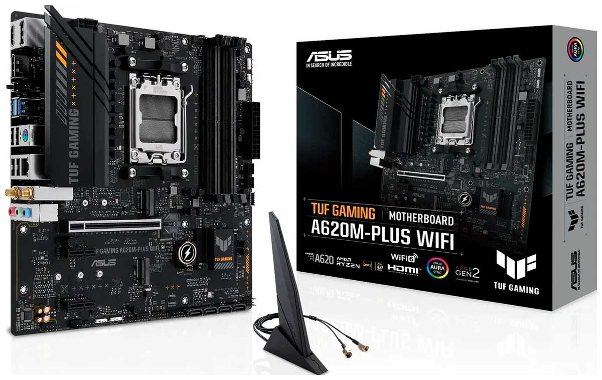 Изображение товара Материнская плата Asus TUF GAMING A620M-PLUS WIFI AM5 MicroATX