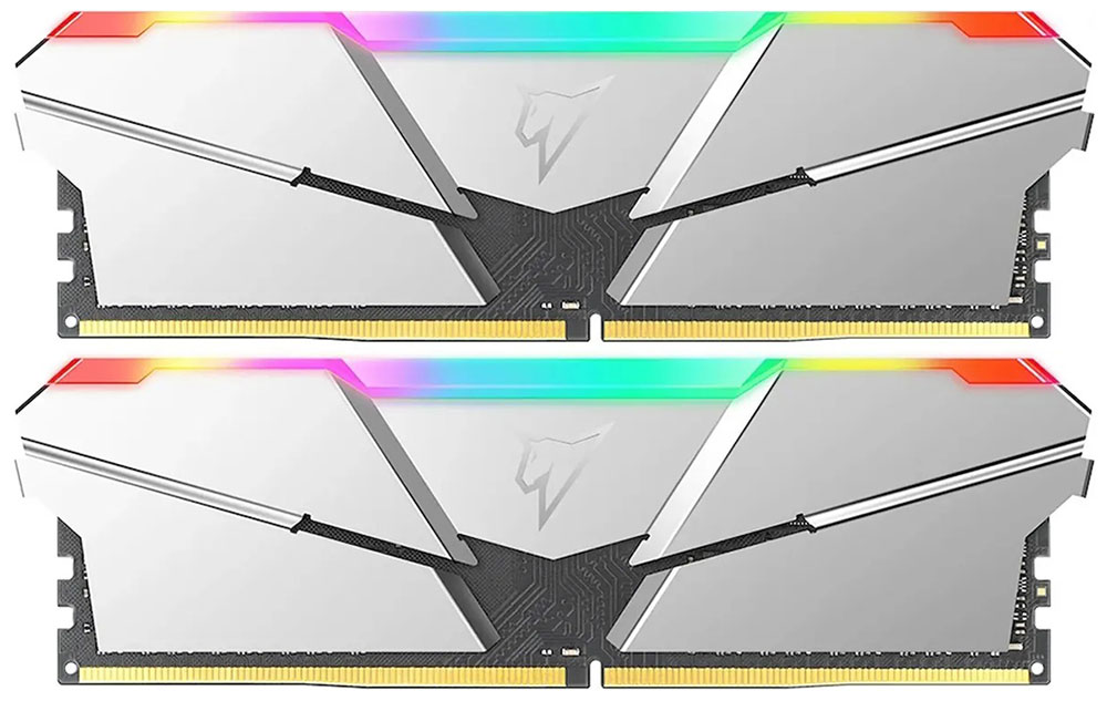 Изображение товара Оперативная память Netac DDR4 16GB 2x8GB 3200Mhz Shadow Silver RGB (NTSRD4P32DP-16SC)