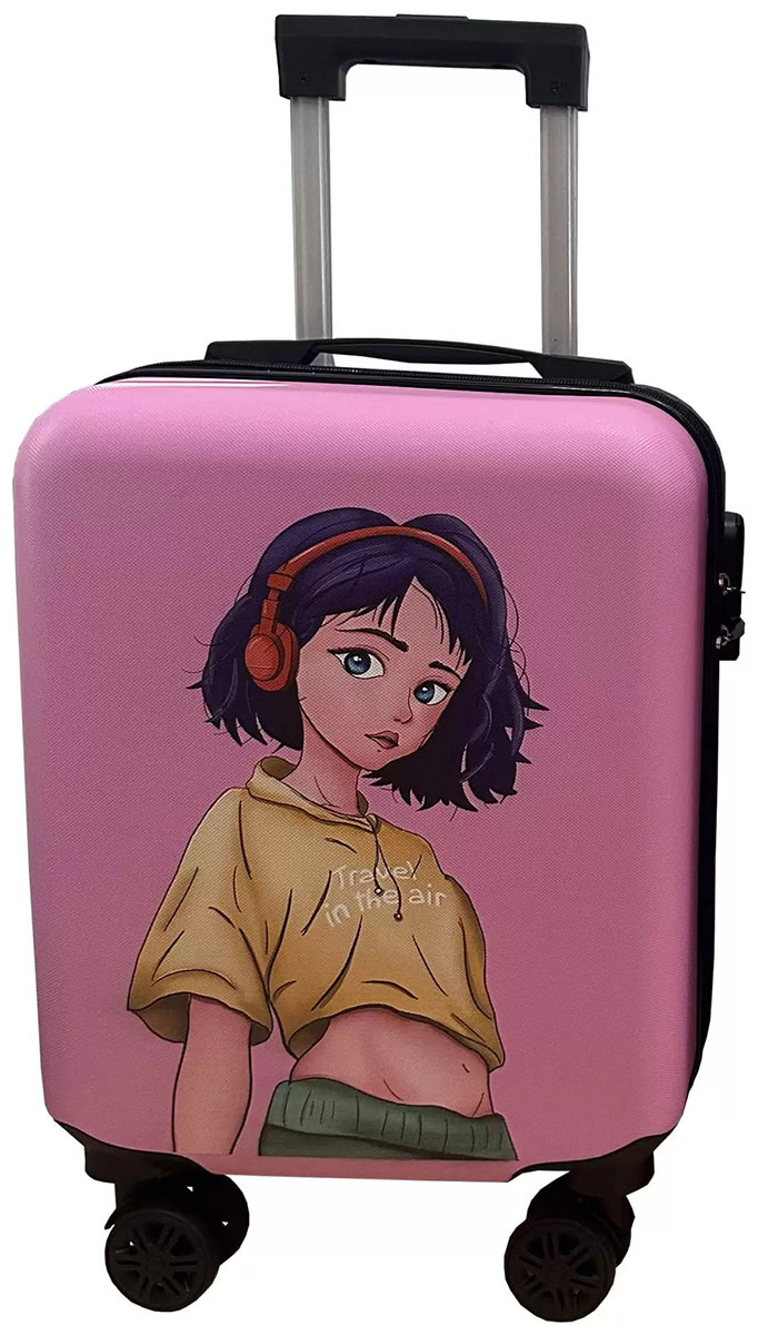 Изображение товара Детский пластиковый чемодан Lats 16 дюймов аниме розовый для путешествий
