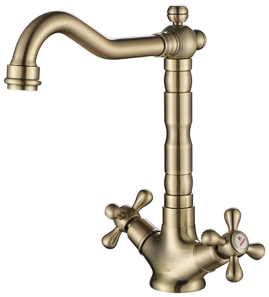 Изображение товара Смеситель для кухни Kaiser Carlson Style бронзовый двухрычажный