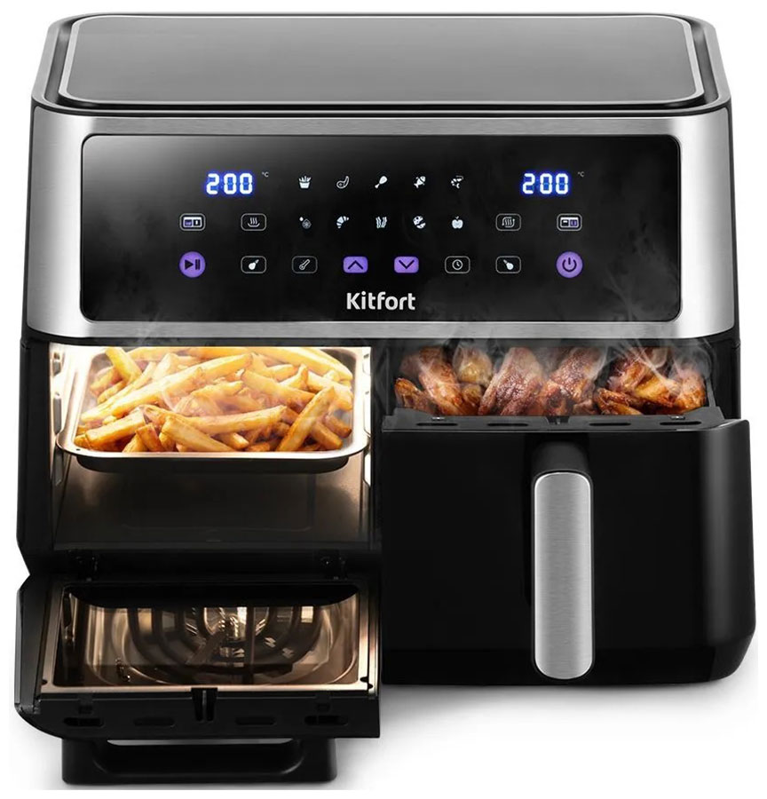 

Аэрогриль 2 в 1 Kitfort КТ-2256, Черный/серебристый