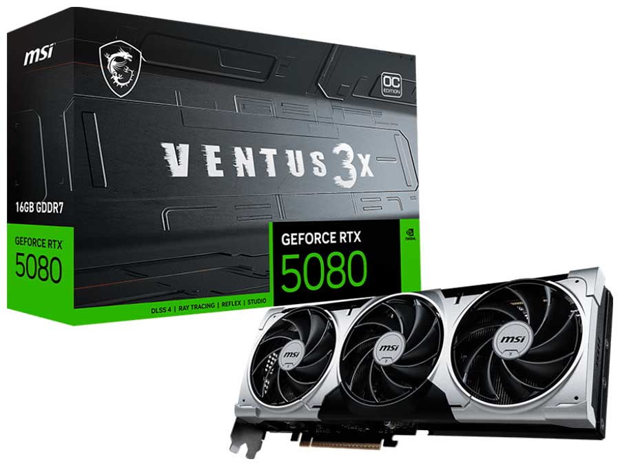 Изображение товара Видеокарта MSI GeForce RTX 5080 16G VENTUS 3X OC PLUS