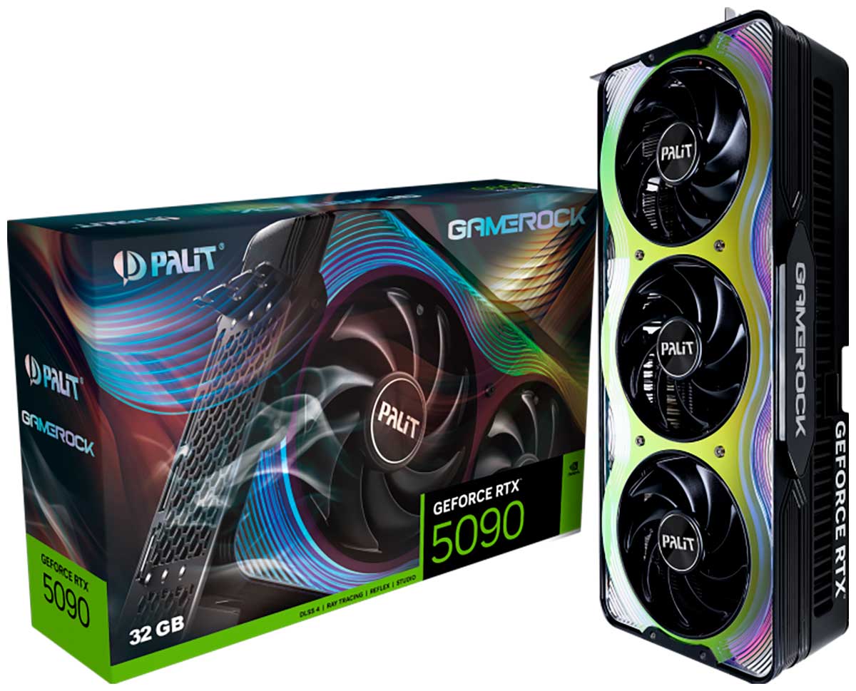Видеокарта Palit GeForce RTX 5090 GAMEROCK 32GB (NE75090019R5-GB2020G) Видеокарта Palit GeForce RTX 5090 GAMEROCK 32GB (NE75090019R5-GB2020G)