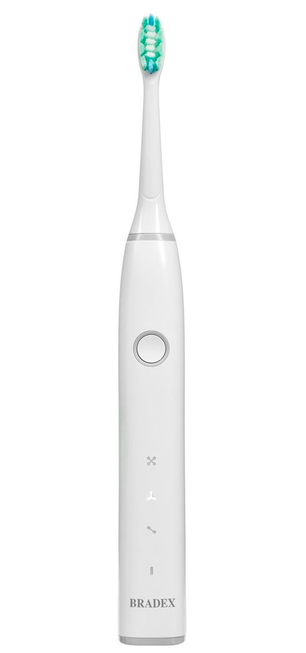 Электрическая зубная щетка Bradex СОНИК, 2 насадки, белая, KZ 1597