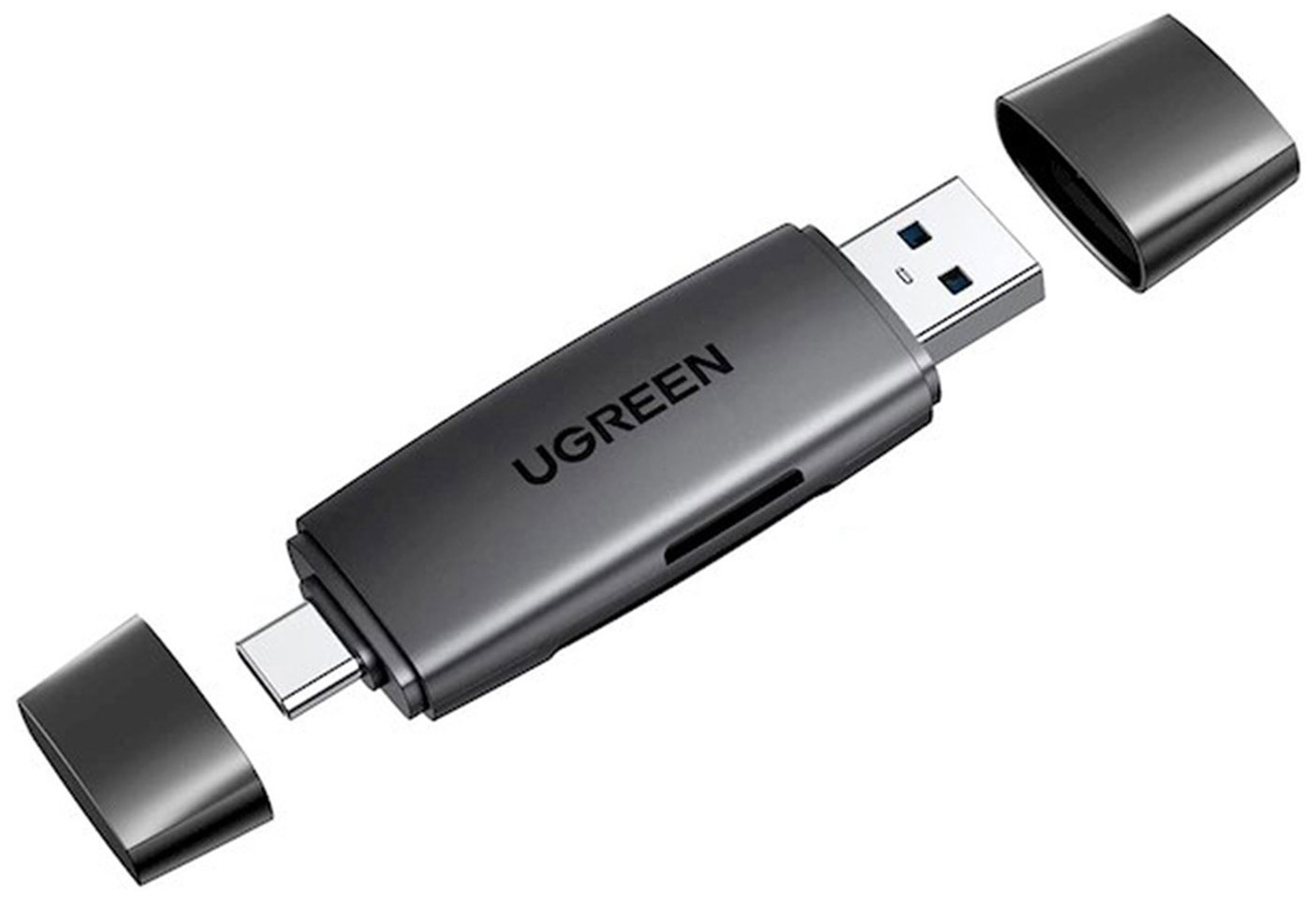 

Кардридер Ugreen CM304 (80191) Multifunction, USB-C +USB TF/SD 3.0 Card Reader, черный