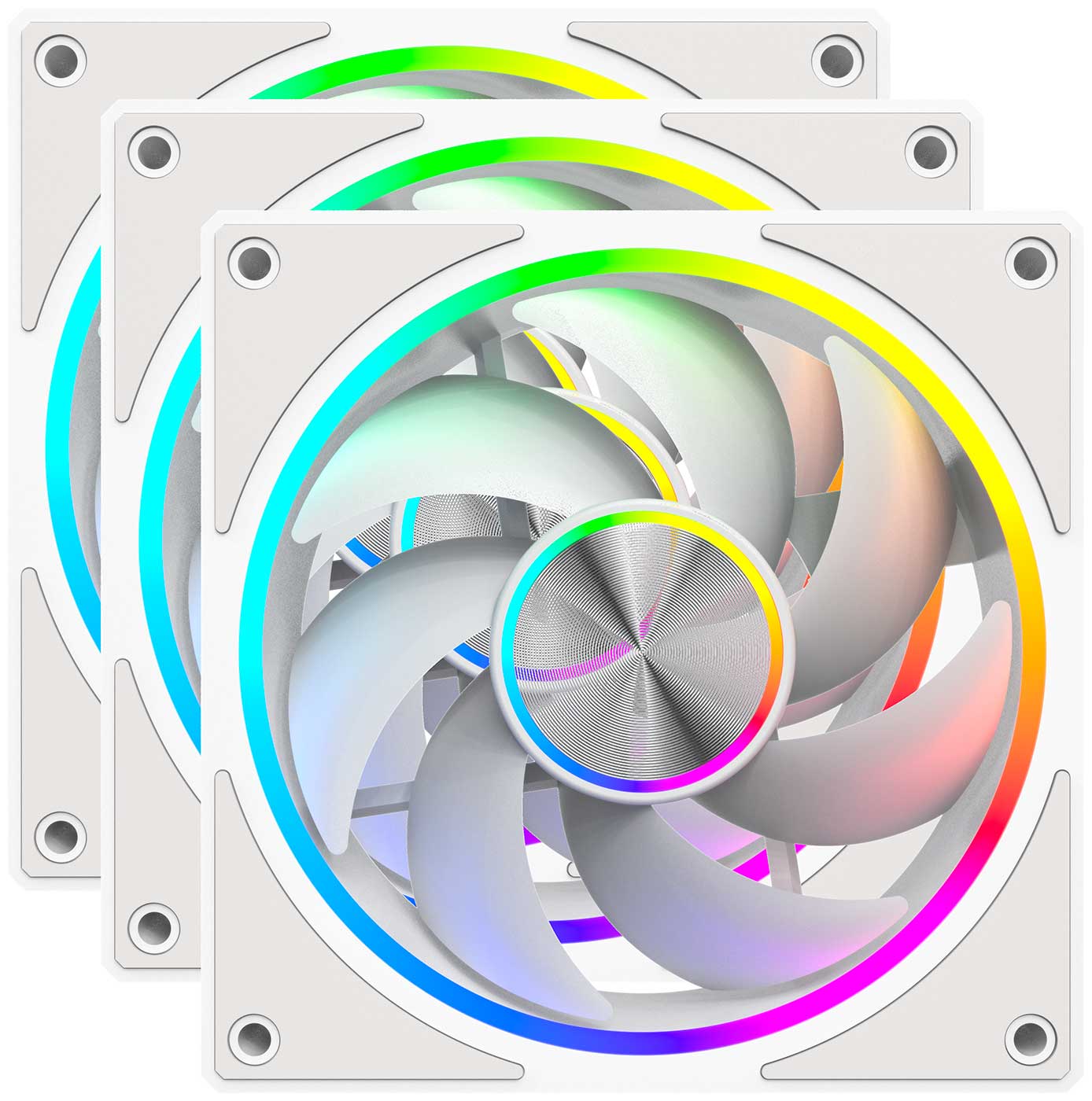 Изображение товара Вентилятор для корпуса 4FAN F66 White 120mm 3 in 1 с RGB подсветкой