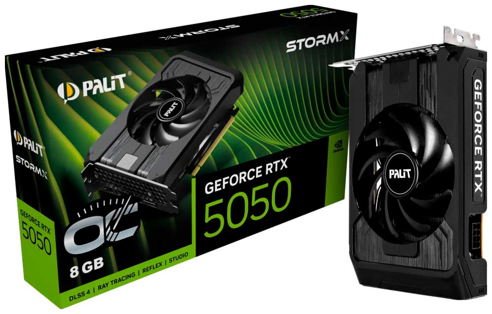 Изображение товара Видеокарта Palit GeForce RTX 5050 8GB STORMX OC (NE65050T19P1-GB2070F)