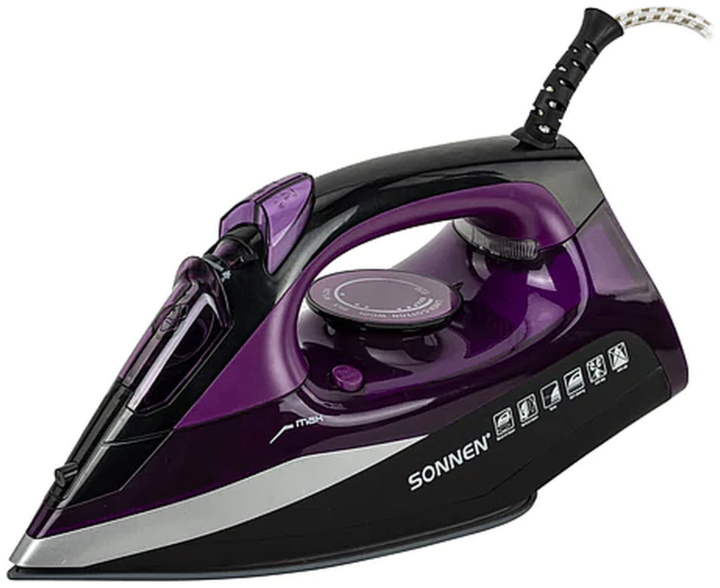 Изображение товара Утюг Sonnen SI-270, 2600Вт, керамическое покрытие, черный/фиолетовый (455280)