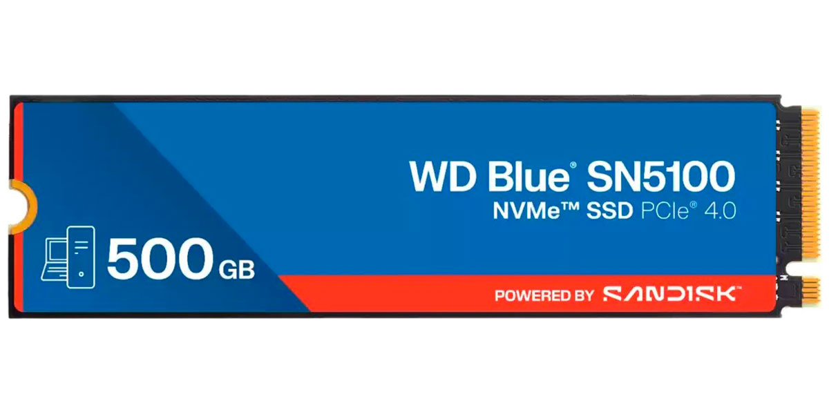 Изображение товара SSD накопитель Western Digital M.2 500GB Blue SN5100 PCIe (WDS500G5B0E)