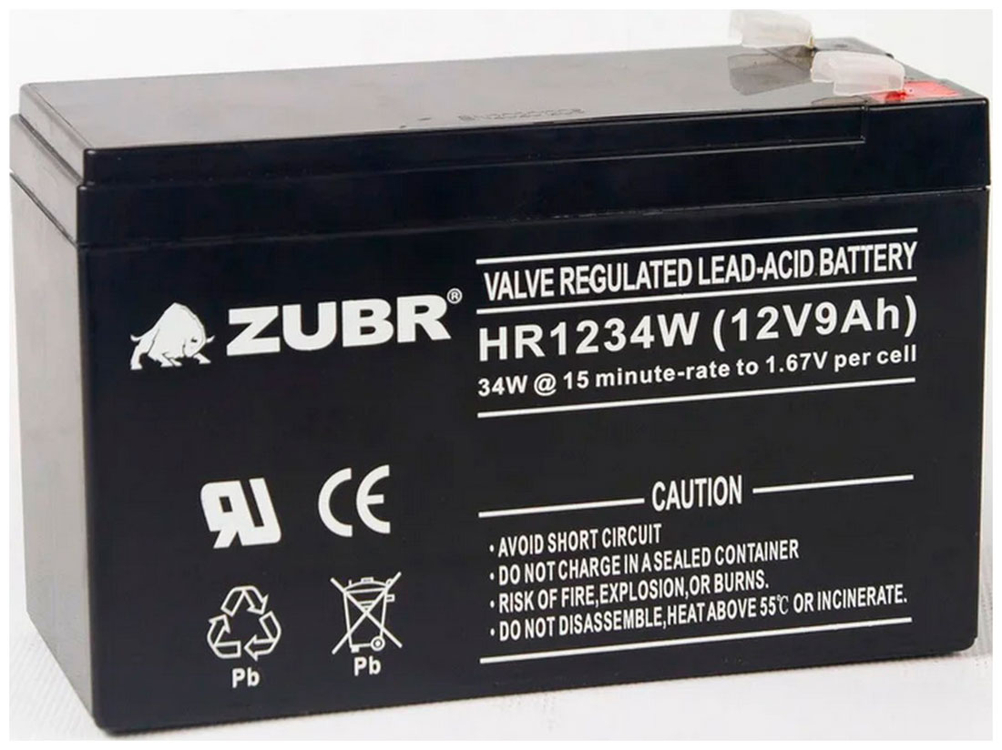 Изображение товара Аккумуляторная батарея Зубр HR 12-34W 12V9Ah