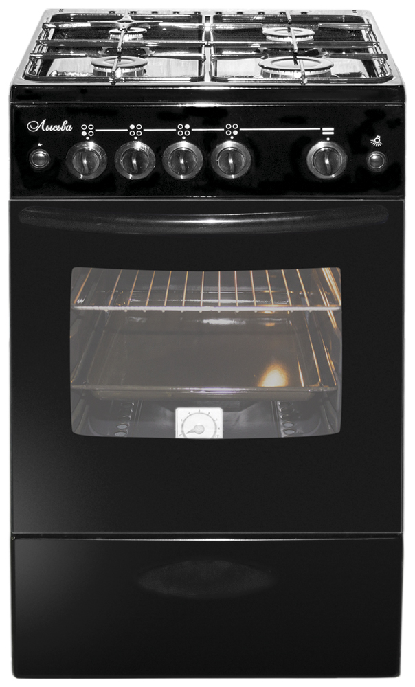 

Газовая плита Лысьва ГП 400 МС СТ-2у черная, без крышки, Черный