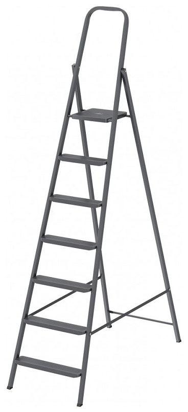 Изображение товара Стремянка Сибртех 7 ступеней стальная антрацитовая повышенная безопасность
