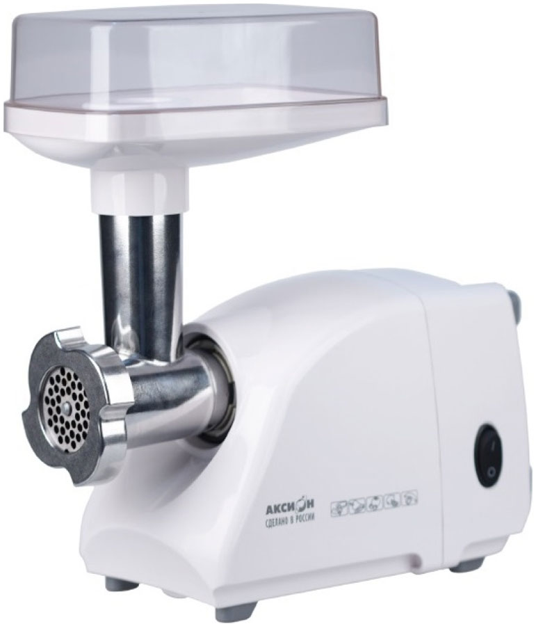 Изображение товара Мясорубка Аксион М 14.02 Россия белая с насадками для фарша и овощей