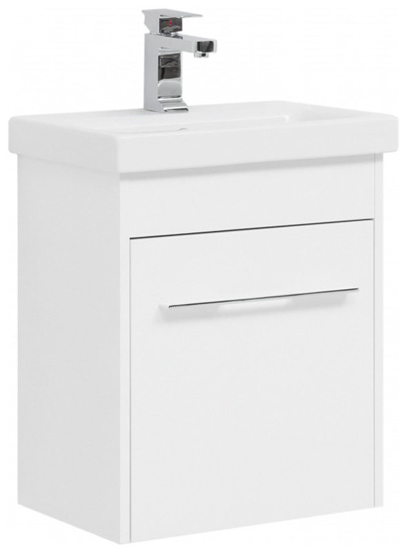 Изображение товара Тумба под раковину Aquanet Августа 50 Moduo Slim белая подвесная 1 дверь