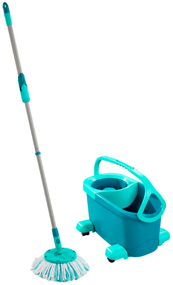 Комплект для уборки Leifheit Clean Twist Disc Mop Ergo mobile 52102: швабра + ведро на колесах с механизмом отжима насадка для швабры leifheit micro duo cleantwist xl 52017
