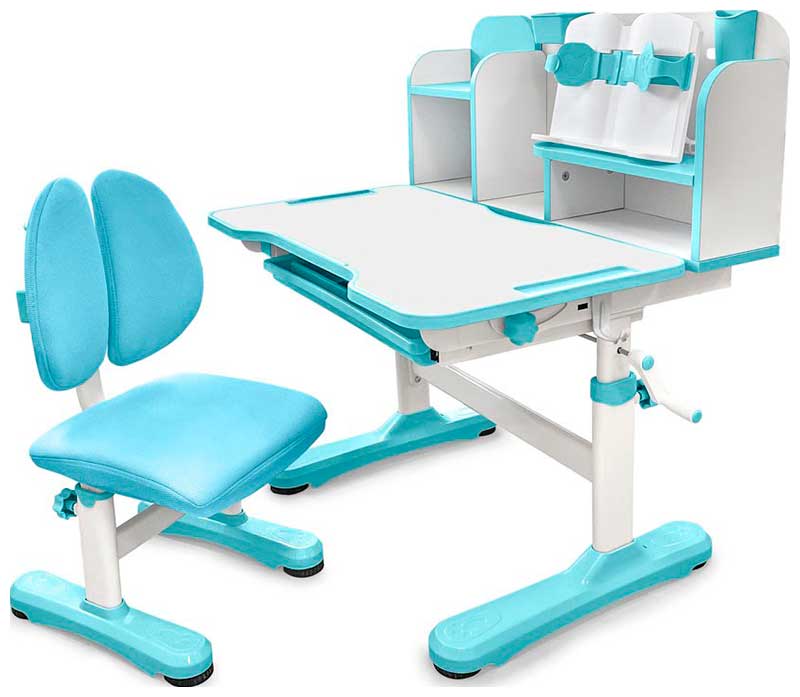 Комплект парта + стул трансформеры FunDesk Vivo Blue цена и фото